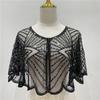 Vintage Sequin Short Cape Beaded Decoration Party Short Cover Up Dress