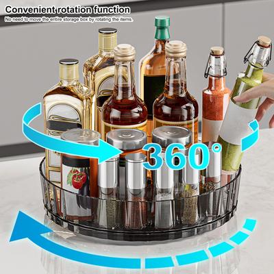 Вращающийся на 360 градусов органайзер для макияжа, поднос для специй, большая вместительная прочная несущая косметика, органайзер Lazy Susan