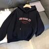 Fashion Fleece-lined Sweatshirt Unisex Streetwear Hoodie, Fleece-lined Retro Slogan Hoodie, Drawstring Hood with Kangaroo Pocket for Daily & Layering