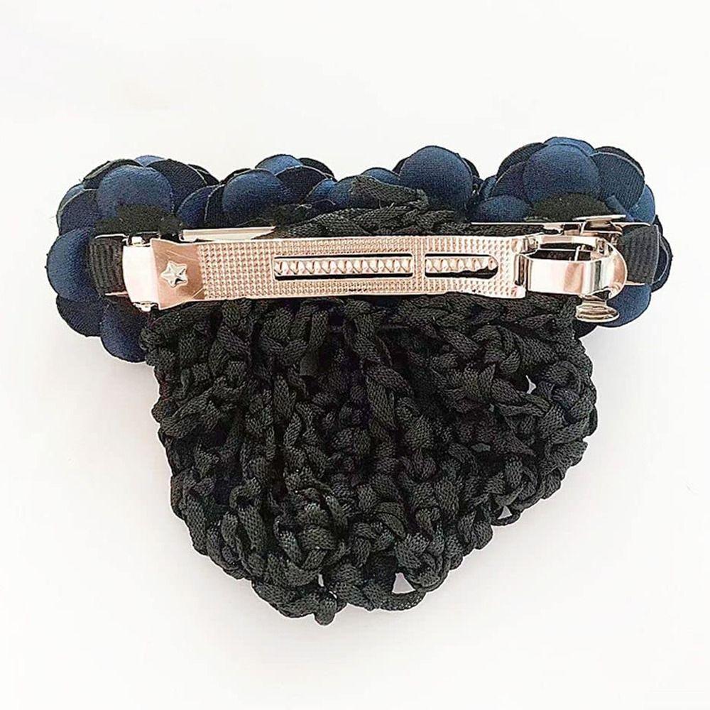Hair Accessories Bow French Hair Clip Barrette Women Hair Bun Cover Net Snood Hairnet Flower