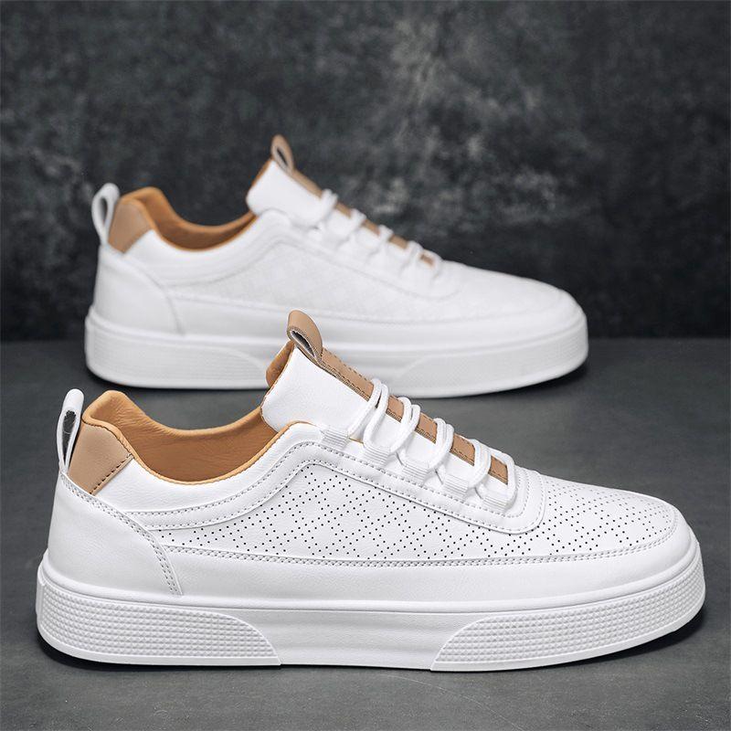 Fashion Sports Men's Shoes New Spring Casual Breathable Men's Versatile White Shoes Non-slip Trend Thick Baseplate Shoes