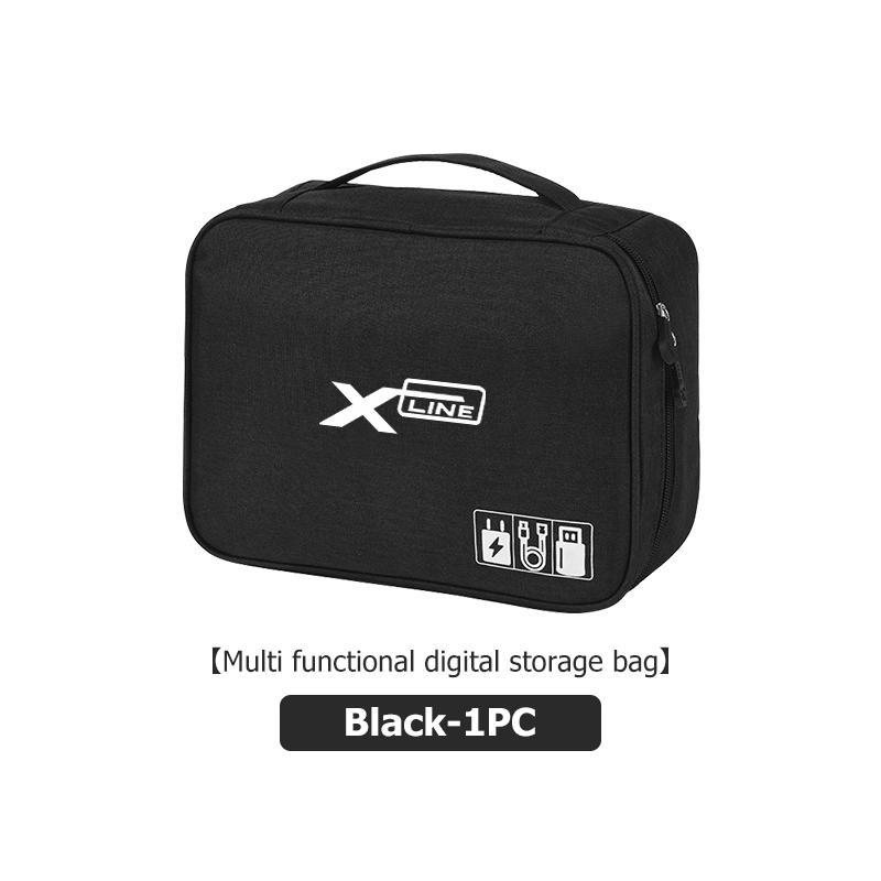 For KIA Large Capacity USB Data Line Charger Plug Storage Bag Waterproof Digital Organizer K5 K2 Rio Optima Sportage Venga MF1