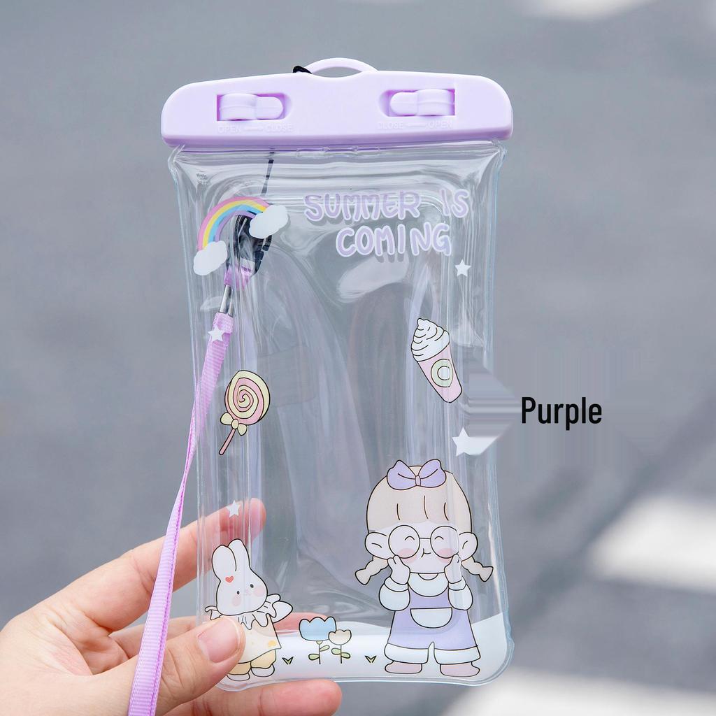 Мультяшный водонепроницаемый чехол-подушка безопасности для телефона - Милый прозрачный чехол с сенсорным экраном для плавания и рафтинга