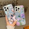 Тонкий чехол для телефона с цветочным узором и перьями для iPhone 16 Pro Max 15 Pro 14 13 12 11, прозрачный ударопрочный чехол из ТПУ с мягким краем и блестками, жесткая задняя крышка из ПК