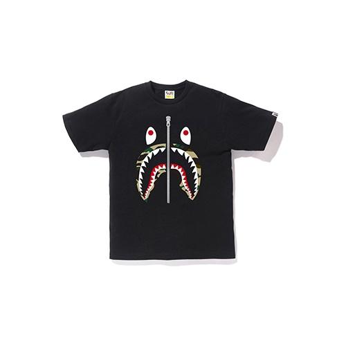 Bape Футболка A Bathing Ape с молнией и лицом акулы 'Черная' Унисекс 1E80-110-012