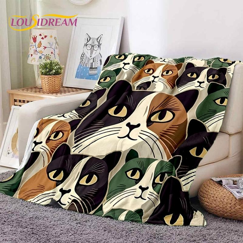3D Persian Cat,Cute Calico Cat,Ragdoll Cartoon Soft Blankets,Keep Warm Throw Blanket for Picnic Beds Sofa Home Bedroom Gift Kid