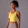 Nessaj Women Yoga Vest Breathable Workout Sports Tank Top Solid Colour Running Fitness Bra
