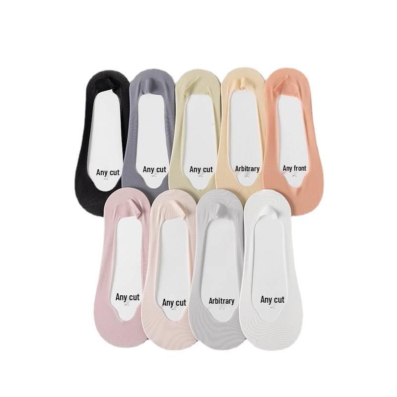 Женские ультратонкие низкие невидимые хлопковые носки с силиконовой противоскользящей вставкой для туфель на высоком каблуке