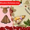 Wooden Christmas Tray, Elk Christmas Tree Christmas Hat Plate, Solid Wood Tray Fruit Dessert Plate.