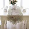 Table Runner Green Table Flag Flower Embroidered Top Elegant Europe Lace Pastoral Home Decoration Runners Placemats For Table