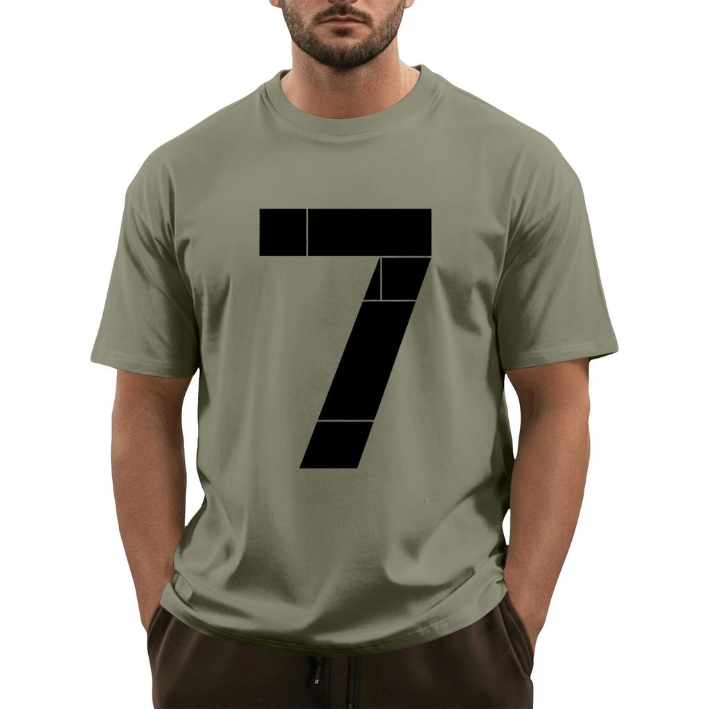 Мужская футболка с коротким рукавом с принтом Мужская свободная повседневная футболка с коротким рукавом