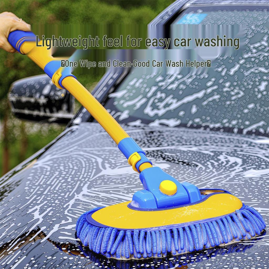 Zhongheng Выдвижная шенилловая швабра для мытья автомобиля с телескопической ручкой и щеткой с мягкой щетиной