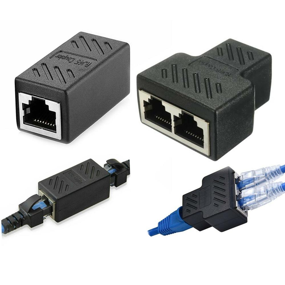 Network Cable Female Docking Plug Extender Coupler Network Connector RJ45 Splitter Adapters