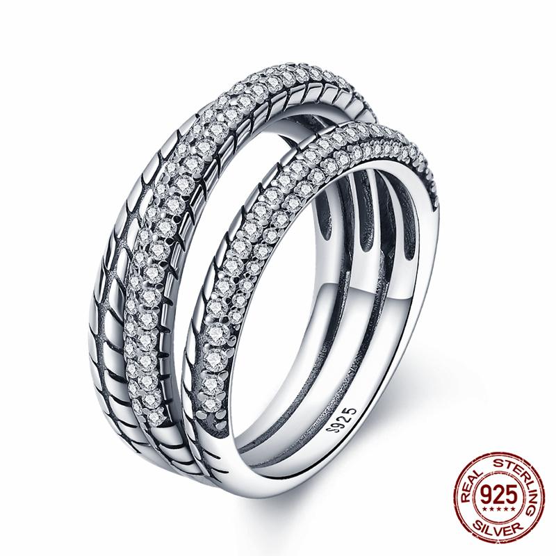 Абсолютно новое 100% подлинное 925 серебряное женское кольцо оригинальное сердце корона розовое золото кристалл обручальное кольцо годовщина свадьбы ювелирное изделие