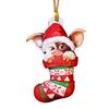 Creative Cute Christmas Shape Pendant Stocking Dog Flying Dragon Figurine Christmas Tree Hanging Ornament Holiday