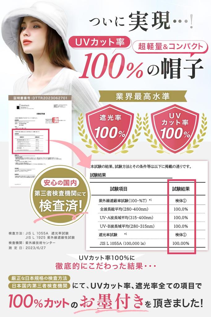 Elegant Hat 100% UV Protection, Complete Shading, Sun Protection, Sun Hat, Women's UV Protection Hat (JP, Number Size, 57.0 Cm, Classic Black)