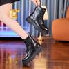 8583 Leather Martin Boots Women's Platform Short Boots 2025 Autumn and Winter New Two-layer Cowhide Locomotive Knight Thin Boots