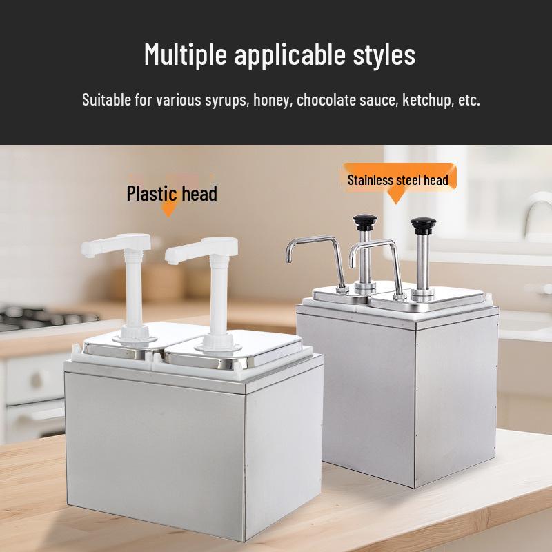 Stainless Steel Sauce Pump Dispenser for Coffee, Syrup, and Jam