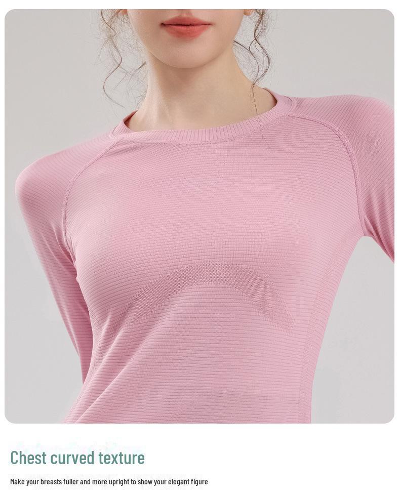 Женский быстросохнущий спортивный топ телесного цвета с длинным рукавом для пилатеса, йоги, бега, езды на велосипеде и фитнеса