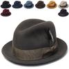 Fashionable European And American Style Short-Brimmed Top Hats, Pure Wool Top Hats, Butterfly Ribbon Decorated Fedoras