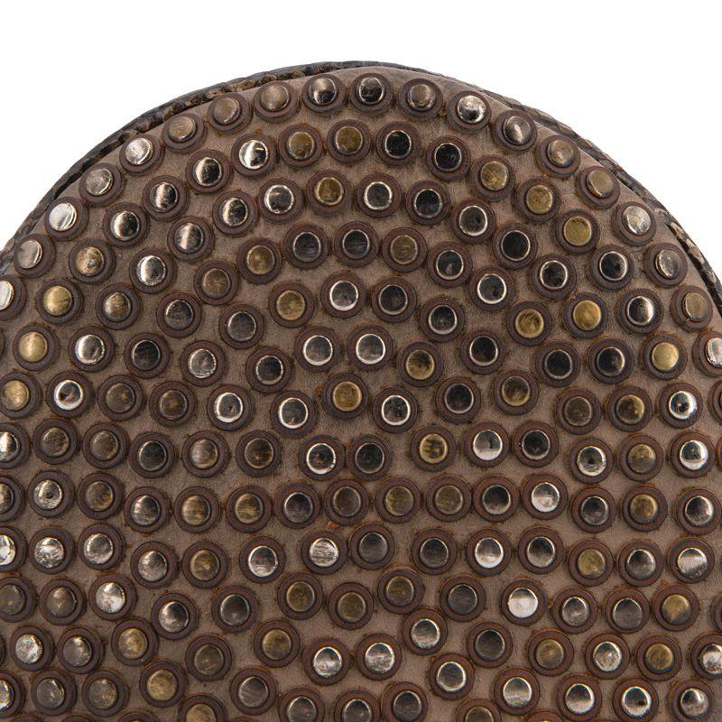 AUREN Women's Brown Round Studded Shoulder Bag