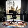 Hilda Printed Round Rug Carpet Chair Rug Area Rug Entryway Doormats,for Office Chair Living Room Bedroom Kitchen Room.