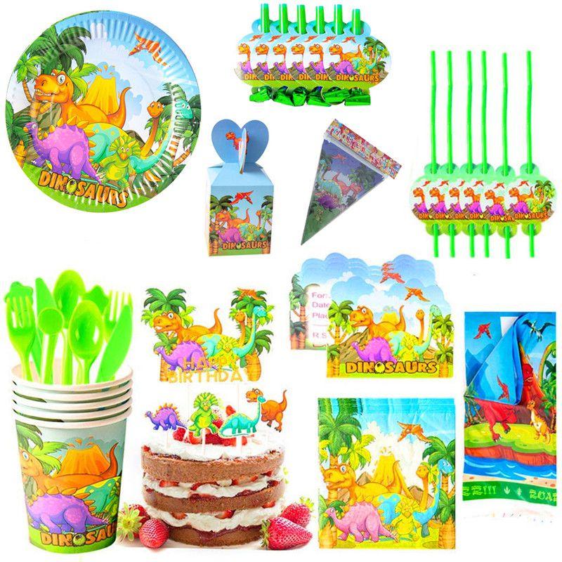Dinosaur Theme Volcano Birthday Party Supplies Favor Kids Tableware Decoration
