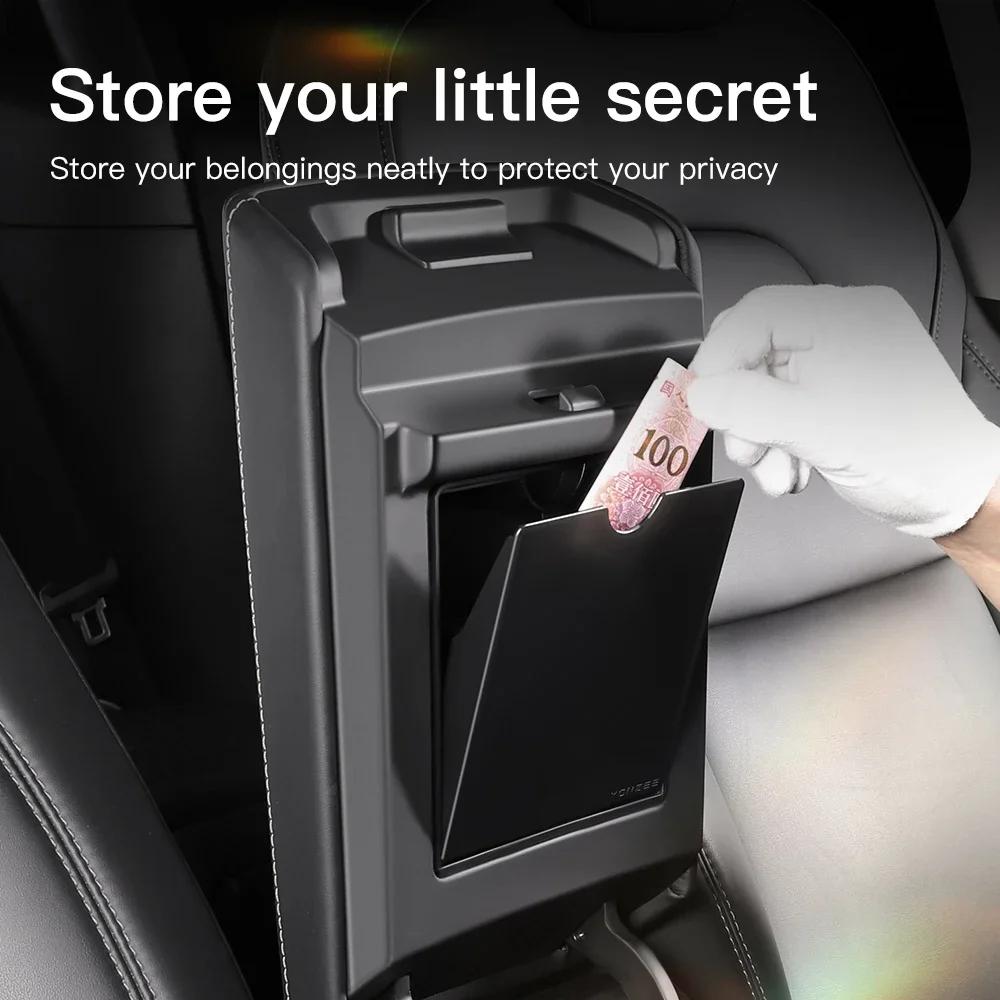 Для Tesla Hidden Storage Box Magnetic Center Console Hidden Storage Box Для Tesla Model 3 Y Armrest Hidden Organizer Accessories