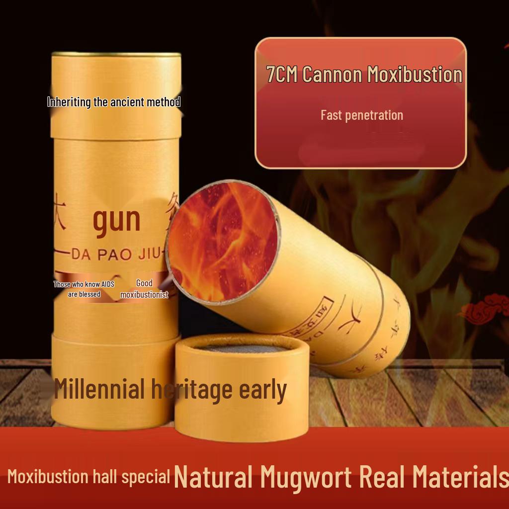 Moxibustion Cylinder Stone Mill Moxa Wool Thunder-Fire Stick Extinguisher 7cm Thick Mugwort Cone