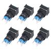 25Pcs Push Button Switch Momentary Self Locking 16mm Square with Light Set Kit 12VGreen