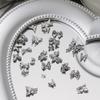 10Pcs Diy Nail Art Decoration 3D Silver Butterfly Shiny Rhinestones Nail Drills For Manicure Design Accessory