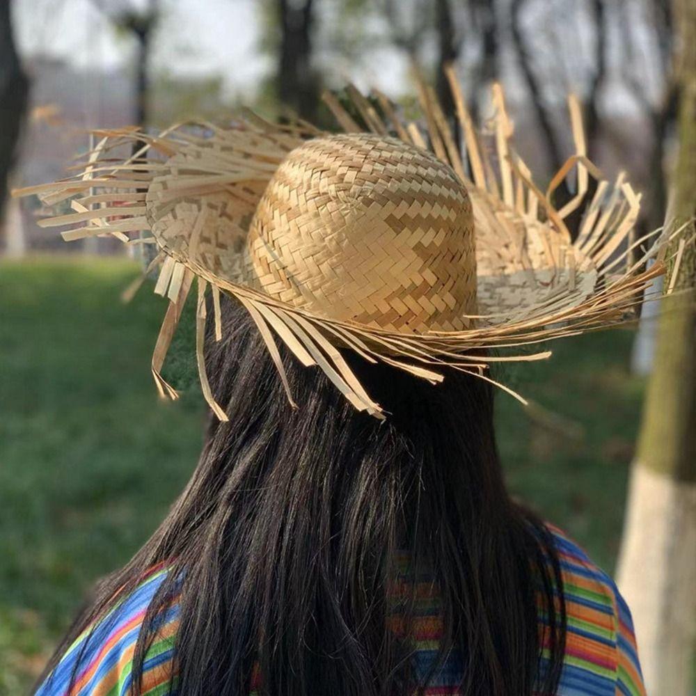 Fashion Sun Protection Hat Unisex Drawstring Hat New Fishing Straw Cap  Men Women Outdoor