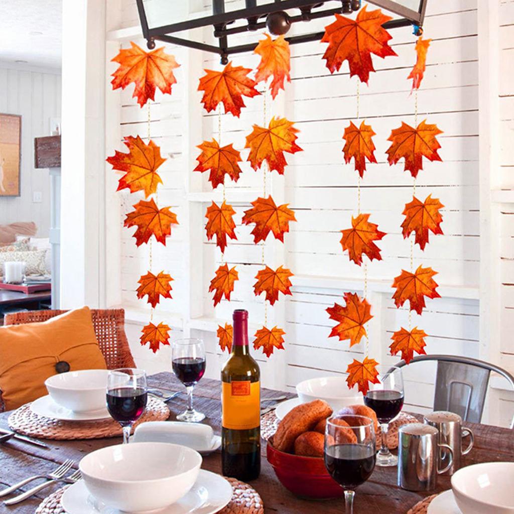 Fall Thanksgiving Maple Leaf Lamp Garland Decoration Decor LED Lighted Autumn Leaves Xmas