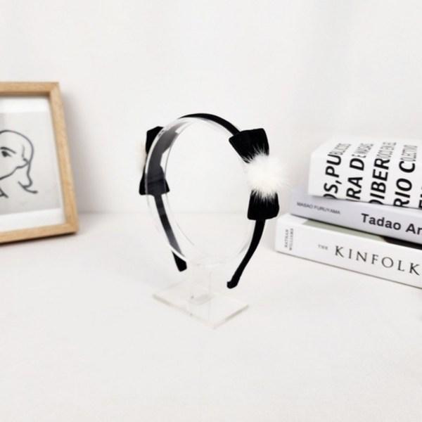 Muitorinda Christmas Velvet Ribbon Eco Mink Ball Hairband