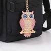 Брелок Подвеска 3D Мультяшная Сова Дизайн Сверкающие Стразы Инкрустация Эмалированные Крылья Брелок с Застежкой-Лобстер Кольцо для Ключей Сумки Аксессуары