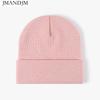 Available Autumn and Winter Warm Thickened Double Beanie Hat Simple Men's Women's Knitted Hat