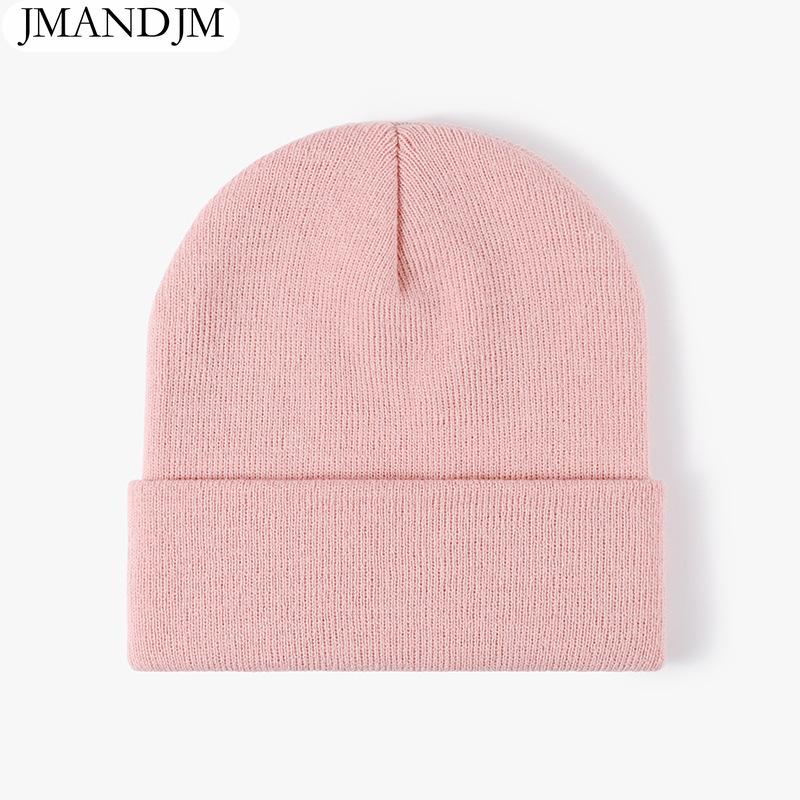 Available Autumn and Winter Warm Thickened Double Beanie Hat Simple Men's Women's Knitted Hat