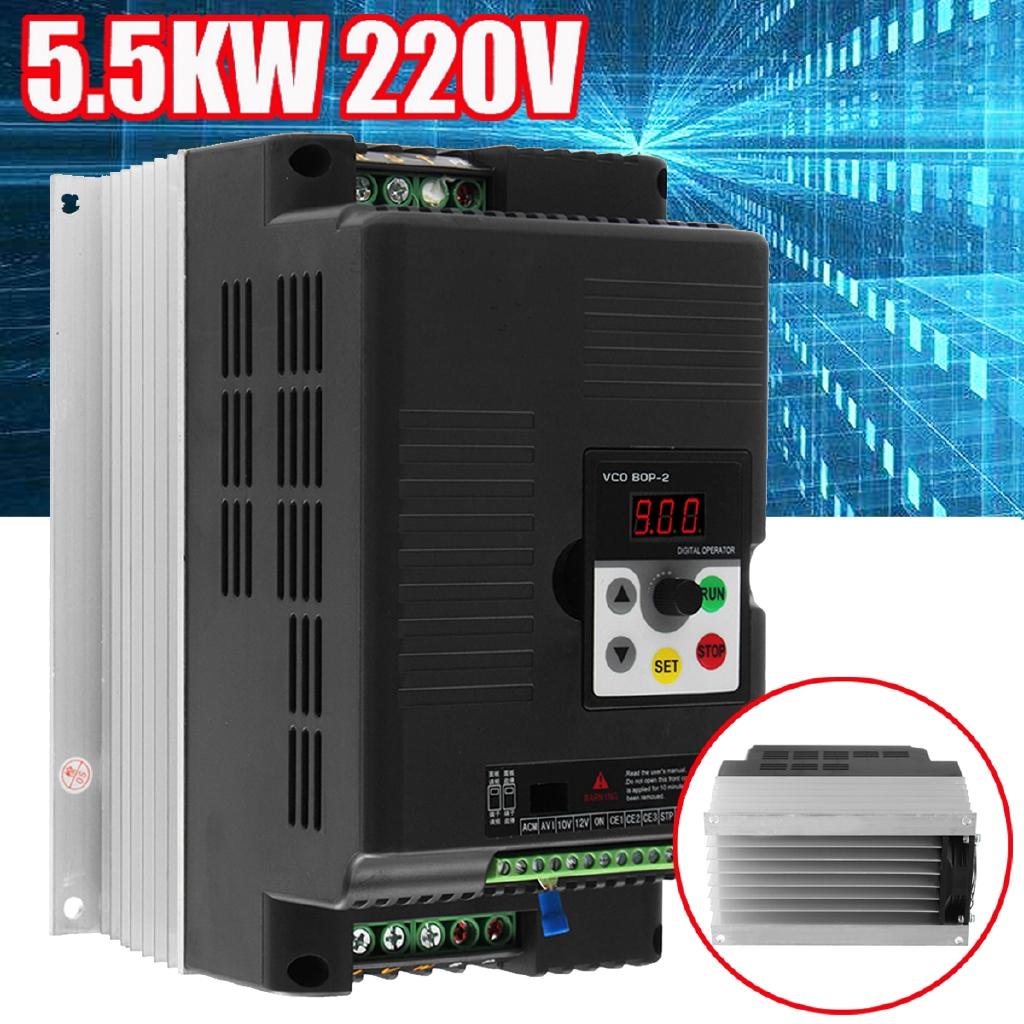 5.5KW 3 Phase Speed Control Drive Converter 220V 50Hz-60Hz Frequency Inverter Input VFD Triphase Output Motor