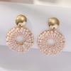 1 pair Ethnic Style Glass Mini Beads Earrings Jewelry Round Beaded Earrings  Banquet