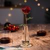 Abadiy Gul Shisha Atirgul Kristal Ayollar uchun Sovg'alar, Yashil Bargli Abadiy Atirgul Valentin Kuni To'y Tug'ilgan Kun Romantik Sovg'a(Billursiz vaza)