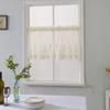 Farmhouse Rustic Style Kitchen Short Sheer Curtains Elegant Lace Blackout Window Valance for Bedroom Bathroom
