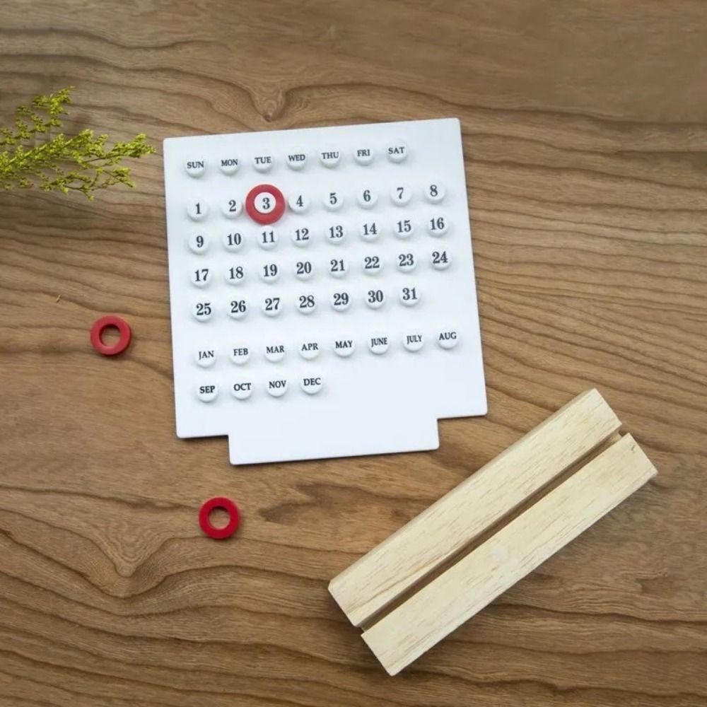 Wooden Base Wooden Desk Calendar Handmade Acrylic Date Planner Acrylic DIY Calendar Desktop