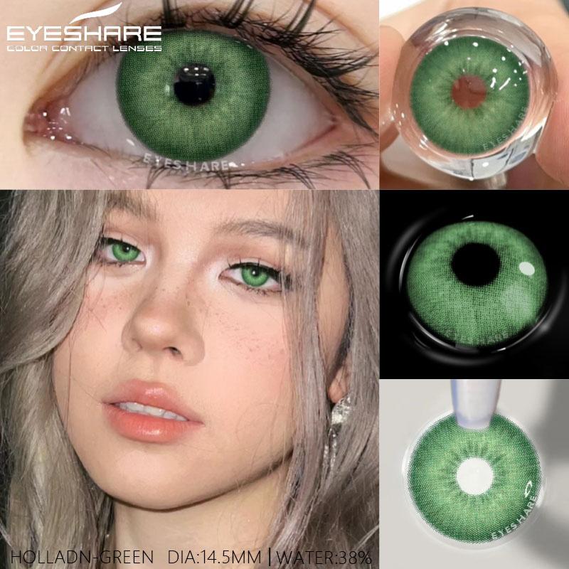 2Pcs Yearly Use Color Contact Lenses for Eye Natural Pupils Gray Blue Contact Lenses Cosmetic Green High Quality Lenses