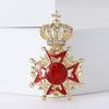 Fashion Alloy Enamel Crown Medal Brooch High-End Creative Women'S Suit Cardigan Corsage Jewelry Pin