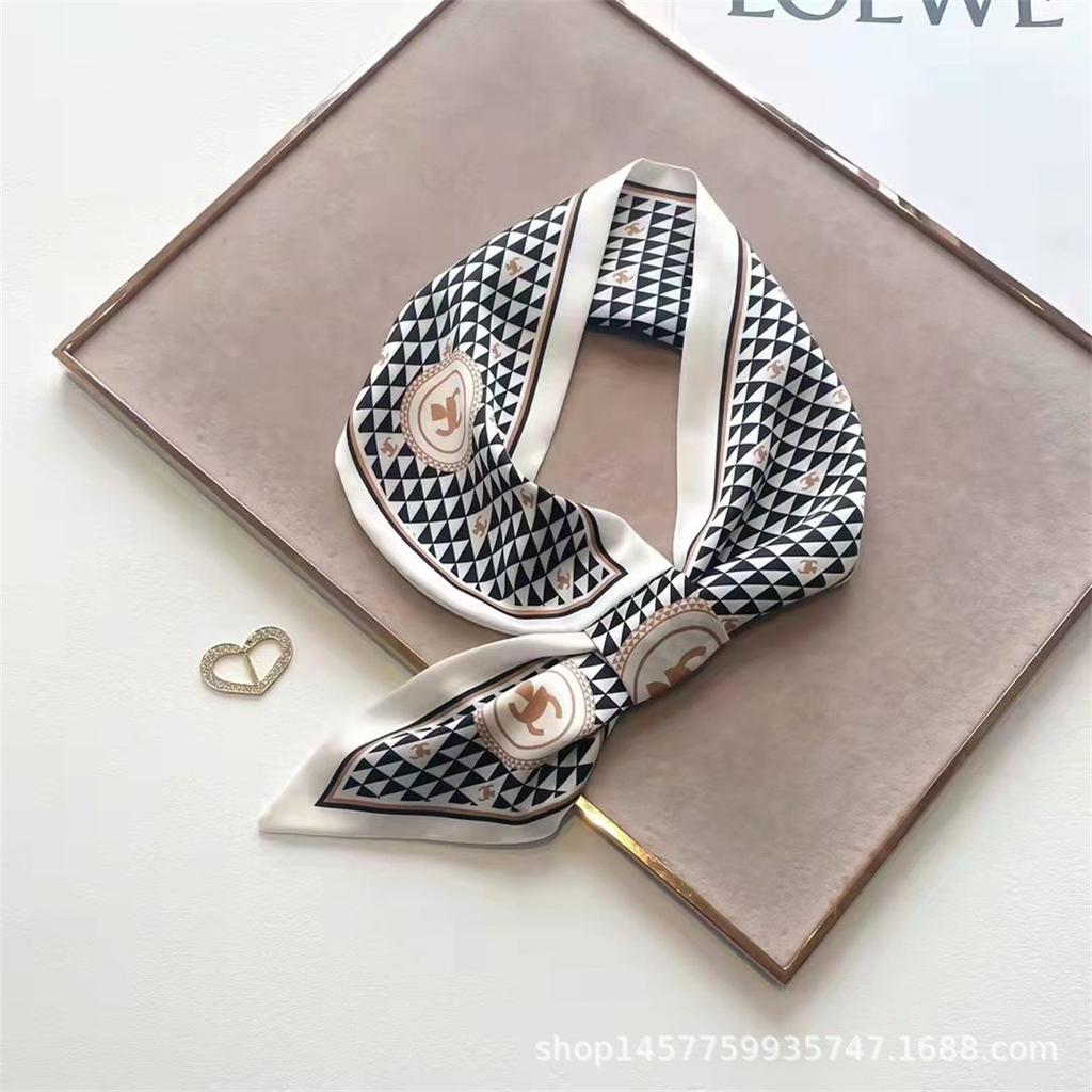 Silk Scarf Small Long Square Scarf Women'S High-End Neck Protection Scarf Professional Matching Shirt Scarf