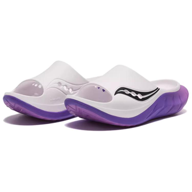 SAUCONY Cradle 2 Comfortable Versatile Land Galaxy Anti-Friction Shock Absorbing Slide Sandals Unisex Sandals White Purple S28903-13