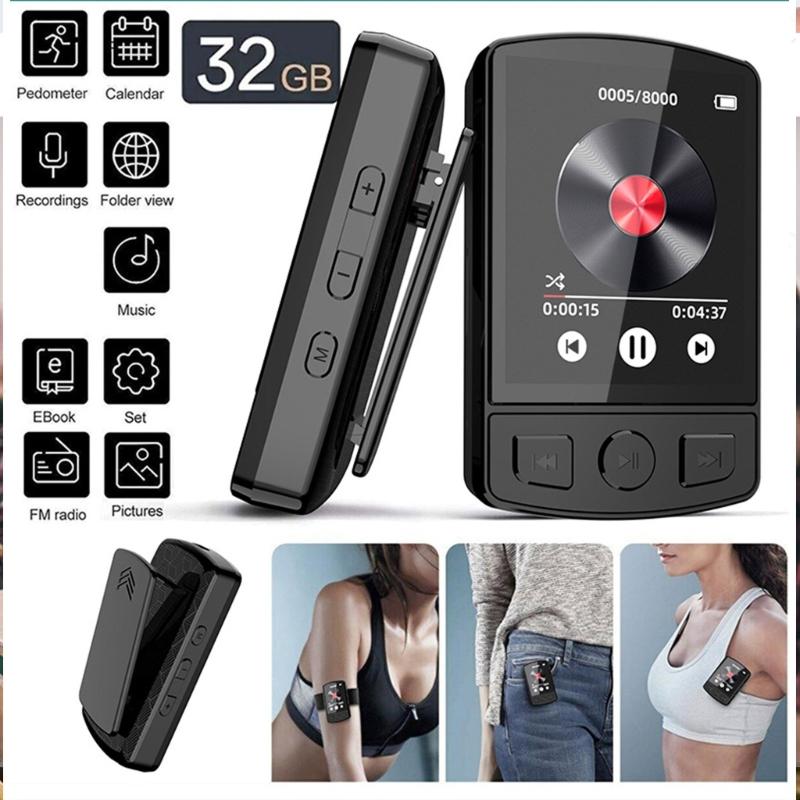 MP3-плеер с экраном 1,8 дюйма, совместимый с Bluetooth 5.0, со встроенным динамиком, поддержка FM-радио