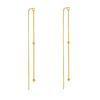 Europe and America Fashion Jewelry 925 Sterling Silver Round Ball Tassel Long Chain Gold Plated Stud Earrings Jewelry for Women