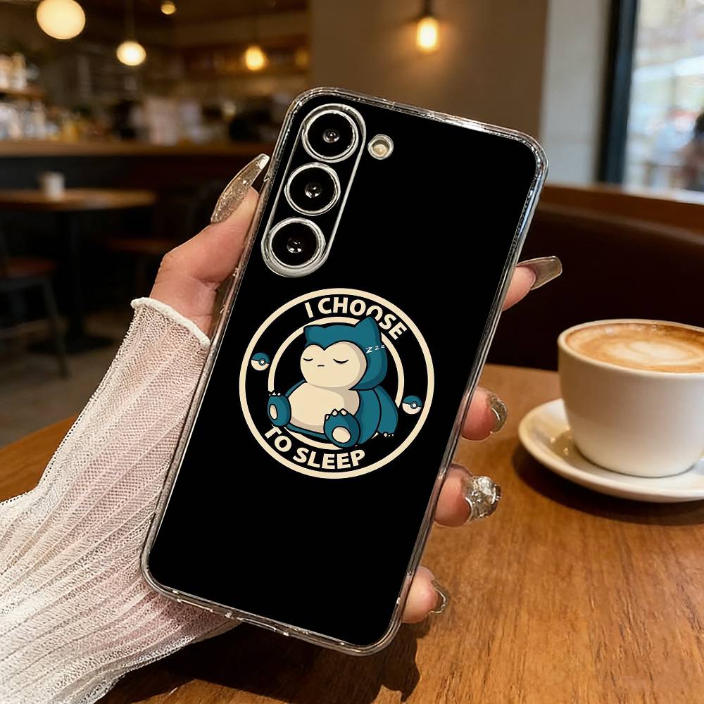 Cute S-Snorlax-x Sleep Phone Case For Samsung S25,S24,S21,S22,S23,S30,Ultra,S20,Plus,Fe,Lite Transparent Cover
