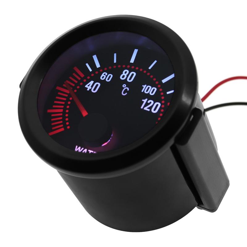 52mm Car Gauge Water Temp Temperature Gauge 40~120 ℃ With White Backight 26-40MM Water Temp Adapter Joint Pipe